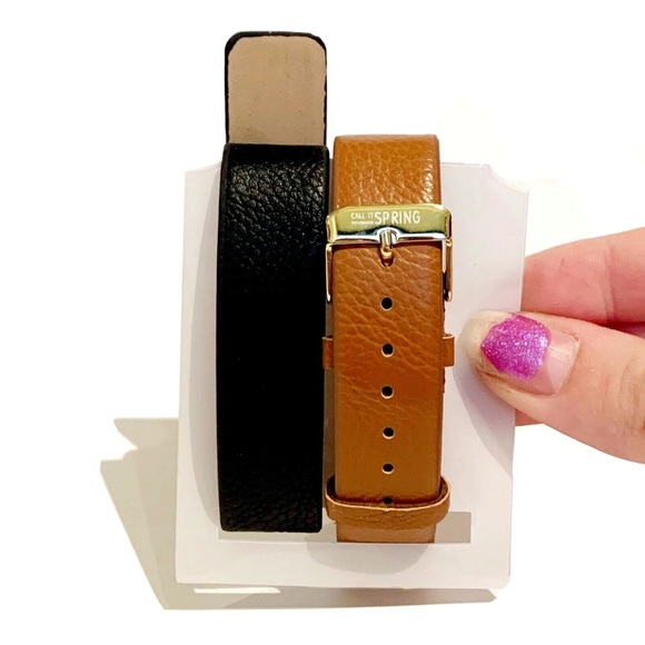 Call it Spring Watch Straps Set of 4 Pink Floral Black Brown Gold Adjustable Fun - Picture 4 of 5